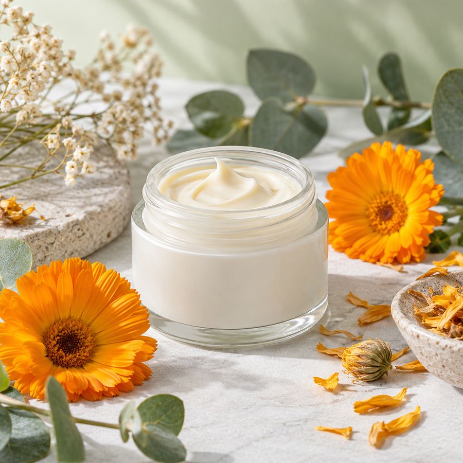 Crema facial de caléndula